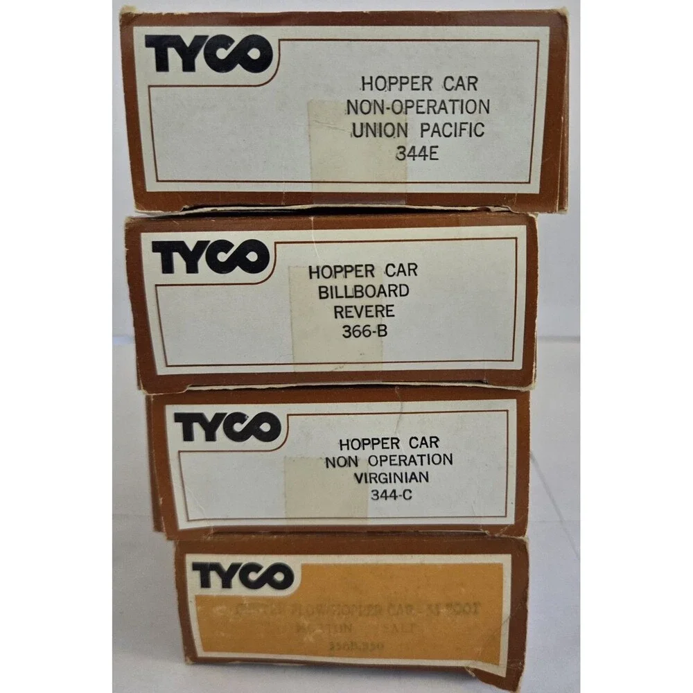 TYCO HO Scale Hopper Car Lot of 4, Morton Salt, Union Pacific, Revere, Virginian
